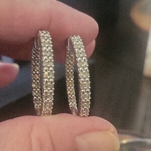 Beautiful Diamond Hoop Earrings